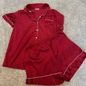 Amazon Satin Burgundy Pajama Set
